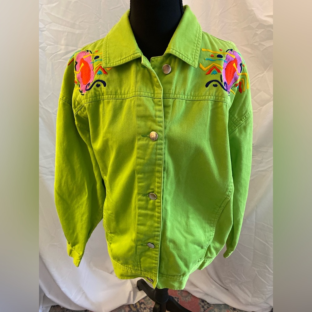 Vintage I.B. Diffusion Green Embroidered Jacket